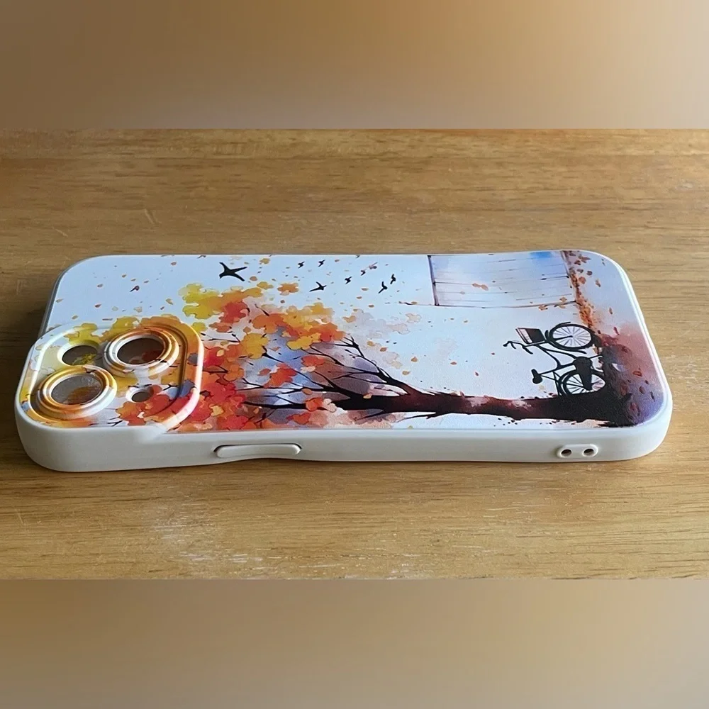 Cream iPhone 15 Fall Themed Phone Case - Picture 3 of 5